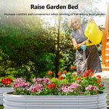 2 Pcs 631ft Raised Garden Bed, Oval Galvanized Outdoor Planter Box, Metal Garden Bed for Planting 93554205