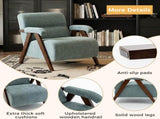 Mid Century Modern Accent Chair with Solid Wood Frame, Upholstered Living Room Chairs with Thick 87187723