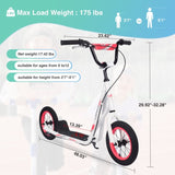 Youth Scooter Kick Scooter for Kids 6 with Adjustable Handlebar, 12 Inch Inflatable Wheels ,Widened W1019P153935