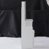 Small Size Left Bedside Cabinet Vanity Table Cushioned Stool, Extra Large Sliding Mirror, Multi W936P226029