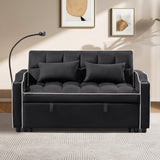1 multifunctional foldable sofa bed in 3 different lengths, modern sofa, upgraded suede fabric, W1910P268394