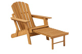 Outdoor Wooden Folding Adirondack Chair with Retractable Ottoman, Pre-Assembled BackRest & 94808483