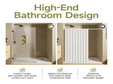 34" W x 68" H Bathroom Shower Door, Frameless Fixed 3/8" Thick Clear Tempered Glass Door T5595P495204