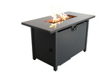 25'' H x 42'' W Steel Outdoor Fire Pit Table with Lid B120142201