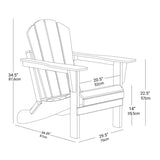 ZNTS Folding Adirondack Chair, Relaxing Stackable Arm Rest Ergonomic HDPE All-Weather Adirondack Chair W2103P179347