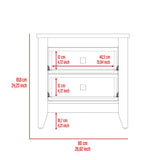 Amara Nightstand , End Table, Side Table Two Shelves, Four Legs -Black B20091819