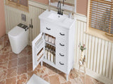 36 Inch Bathroom Vanity with Ceramic Sink Top, Solid Wood Frame, MDF & Poplar Cabinet, Flip Drawers, N725P336554K