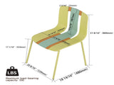 Summer - 4-Pack Modern Striped Color Block Chairs Indoor/Outdoor PP Plastic Seat & Sturdy Metal W3450P322861