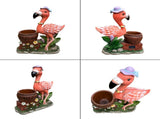 Outdoor Garden Sculpture Flamingo Flower Pot Planter - Unique Yard Statue Decoration, Interesting W5398P454683