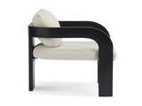 2-Pack Dining Chairs with Pillow Back, Beige Fabric, Black Solid Wood Frame N779P298399A