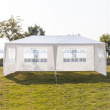 ZNTS 3 x 6m Six Sides Two Doors Waterproof Tent with Spiral Tubes White 13319883