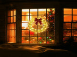 23.6in Christmas Lighted Wreath, 84 Warm White LEDs, Iridescent Finish, 23256554