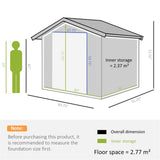Steel Storage Shed Garden Tool house 7' x 4' White-AS 10055926