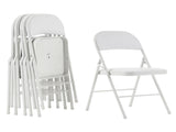 6pcs Elegant Foldable Iron & PVC Chairs for Convention & Exhibition White 05909506