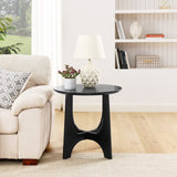 25" Round End Table, Wooden Side Table,Night Stand for Bedroom, Living Room ,Reception Room W1801109474