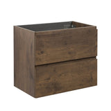 Alice-24W-105,Wall mount cabinet WITHOUT basin,Walnut color,With two drawers, Pre-assembled W1865110047