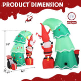 ZNTS 6 FT Lighted Christmas Inflatable Decoration, Inflatable Christmas Tree with Elf and Santa Claus, 17342073