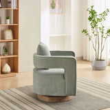 29.1"W Swivel Accent Open Back Chair Modern Comfy Sofa Chair With Weathered Base For Nursery Bedroom W1298P192483