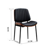 YIJIAN Dining Chairs Set of 2 Mid Century Modern Retro Faux Leather Chair with Bentwood Upholstered W1622123547