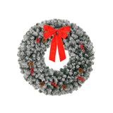 24in Pre-lit Battery Powered Christmas with Remote, Lighted Snow Flocked Artificial Xmas 84305804