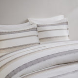 King/Cal King 3 Piece Clipped Jacquard Duvet Cover Set B03597384