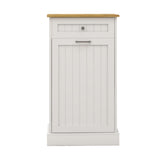 One Drawers and One-Compartment Tilt-Out Trash Cabinet Kitchen Trash Cabinet-White W1120127324