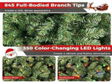 8 FT Pre-Lit Artificial Christmas Tree with 600 Dual Color LED Lights, 1605Branch Tips Hinged PVC 29599303