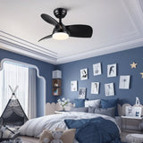 ZNTS 28 In Intergrated LED Ceiling Fan Lighting with Black ABS Blade W1367P234010