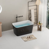 49'' Acrylic Freestanding Soaking Bathtub, Square-shape Japanese Soaking Hot Tub with Chrome W1573P210469