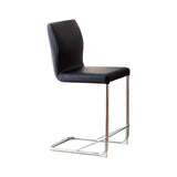 ZNTS Modern Elegance Black Color Leatherette 2pcs Counter Height Dining Chairs Chrome Metal Legs Dining B011P178973