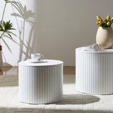 Nested table set 2 pieces, MDF coffee table set Living room/lounge area, White W2085P185151