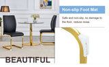 Luxury Simple Arch Chair - Set of 2 BLACK PU Material High Resilience Dining Chair with Arched Metal W1151P154874
