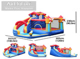 Inflatable Bounce House for Kids Water Slide Park with Climbing Wall, Splash Pool, 420D Oxford & 66114261