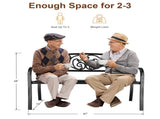 50" Iron Outdoor Courtyard Decoration Park Leisure Bench 63727074
