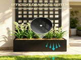 Black 35"x16"x70" Galvanized Raised Garden Bed Planter Box with Trellis for Climbing Vegetables & 37788703
