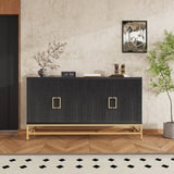 TREXM Retro Style Sideboard with Adjustable Shelves, Rectangular Metal Handles and Legs for Kitchen, N715P232695B