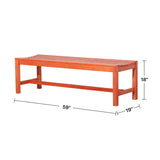 Emilio Reddish Brown Tropical Wood Armless Garden Bench for 3 Seaters B093121196