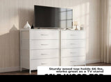 2/4-Drawer Dresser with Metal Frame & Wood Top, Fabric Storage Organizer, White 34636983