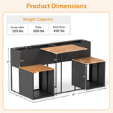 Garden table and chair with elevated garden bed 79214042