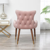 ZNTS Lindale Contemporary Velvet Upholstered Nailhead Trim Accent Chair, Pink T2574P164506