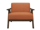 Modern Home Furniture Orange Color Fabric Upholstered 1pc Accent Chair Cushion Back and Seat Walnut B01172865
