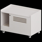 White Cat Litter Box Enclosure,Hidden Litter Box Furniture with top side fence,Wooden Pet House Side W3166P266380