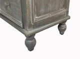 Farmhouse Storage Cabinet, Distressed Wood Kitchen Pantry Cabinet with 2 Glass Doors & 2 Drawers, W2295P475273