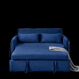 55" Modern Convertible Sofa Bed with 2 Detachable Arm Pockets, Velvet Loveseat Sofa with Pull Out W119363992