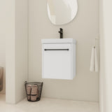 18'' Floating Wall-Mounted Vanity with Ceramic Sink & Soft-Close Cabinet Door, For Small W999P236348