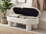 Beige 42 Inch Corduroy Storage Bench, Plush Foam Cushion & Hidden Compartment, 400LBS Seat Weight 29854997