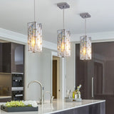 ZNTS Modern Crystal Pendant Light - 3 Pack, Adjustable Hanging Ceiling Lamp with Crystal Prism Design for W1340P208477