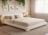 Cozy White Bouce Upholstered Bed - A Dreamy Addition to Your Bedroom, KING N769P241263K