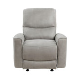 Modern Transitional Style Rocker Reclining Chair 1pc Gray Polished Microfiber Living Room Furniture B011P204482