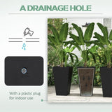 3 PCS Indoor Planters with Drainage Hole Black 92558230